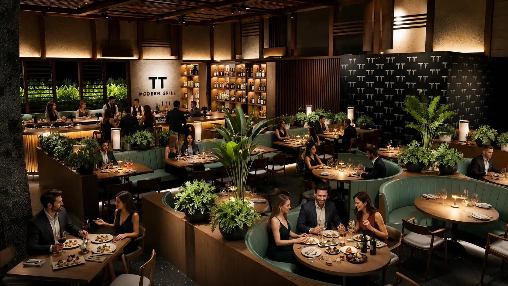 Comedor de Trotter's Modern Grill con comensales